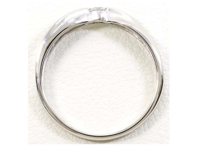 Autre Marque Platin-Ehering mit Diamant - Ansicht 2