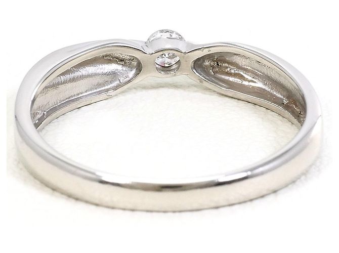 Autre Marque Platin-Ehering mit Diamant - Ansicht 3