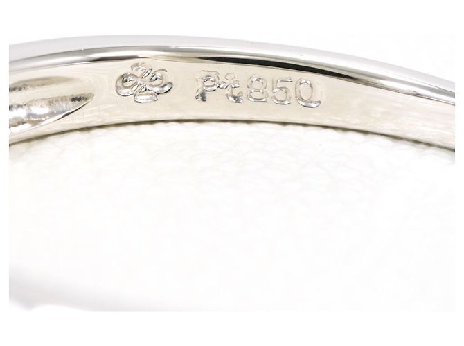 Autre Marque Platin-Ehering mit Diamant - Ansicht 5