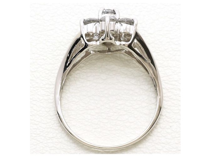 Autre Marque Platin-Ehering mit Diamant - Ansicht 2