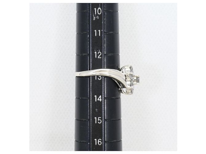 Autre Marque Platin-Ehering mit Diamant - Ansicht 6