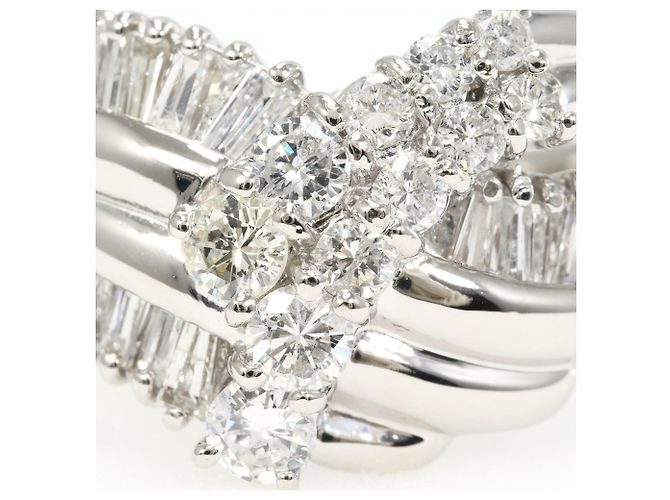 Autre Marque Platin-Ehering mit Diamant - Ansicht 2
