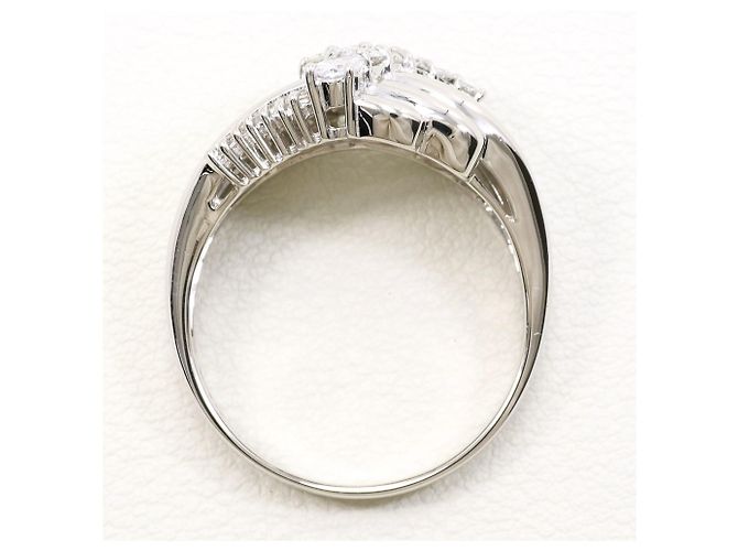 Autre Marque Platin-Ehering mit Diamant - Ansicht 3