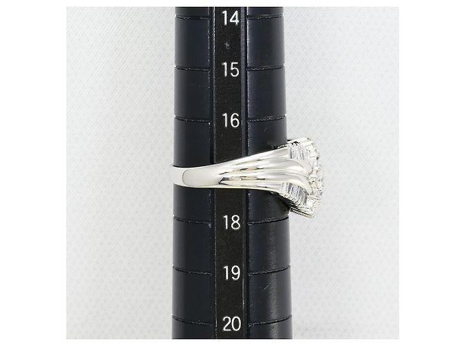 Autre Marque Platin-Ehering mit Diamant - Ansicht 6