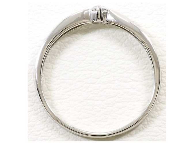 Autre Marque Platin-Ehering mit Diamant - Ansicht 2