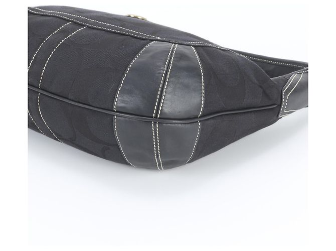Borsa a tracolla Coach Signature in pelle e tela - vista 4