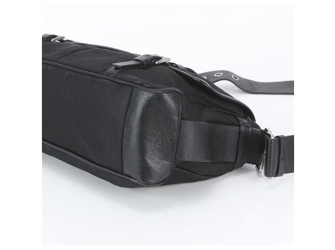 Borsa a tracolla in pelle e nylon Tessuto con logo triangolare Prada - vista 4
