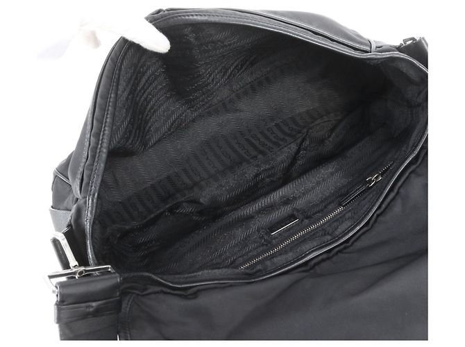 Borsa a tracolla in pelle e nylon Tessuto con logo triangolare Prada - vista 7