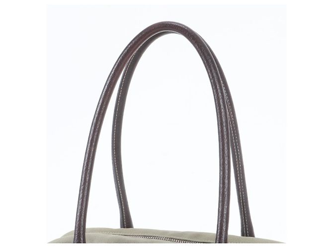 Prada Triangle Logo Leder Canvas Tote Bag - Ansicht 2