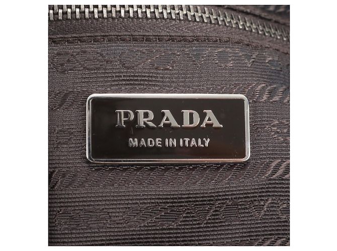Prada Triangle Logo Leder Canvas Tote Bag - Ansicht 8