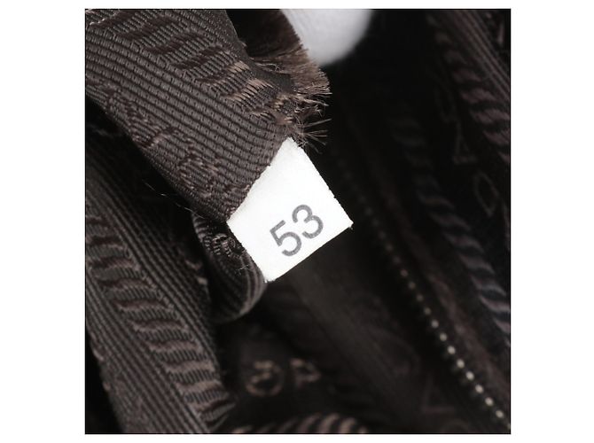 Prada Triangle Logo Leder Canvas Tote Bag - Ansicht 9