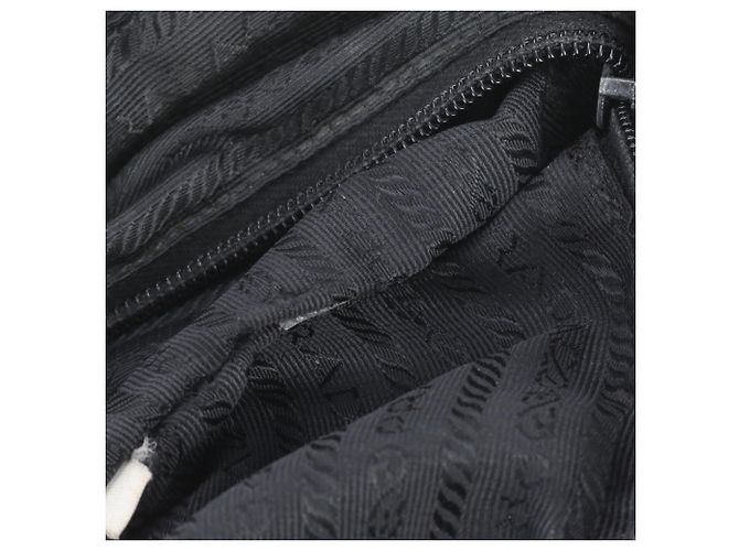 Borsa a spalla Prada in nylon Tessuto con logo triangolare - vista 10