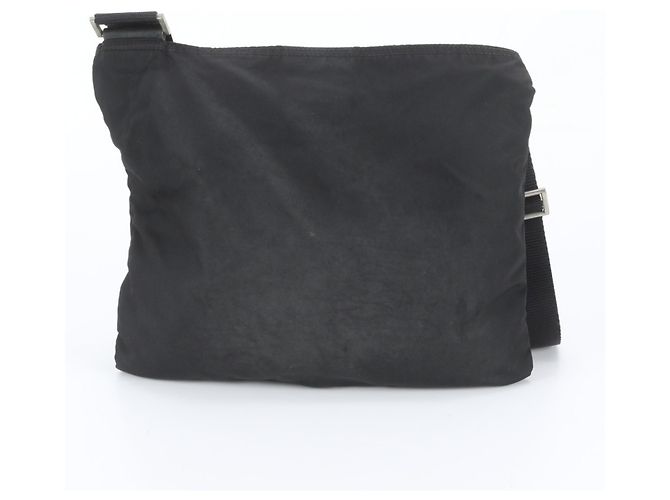 Borsa a spalla in pelle e nylon Tessuto con logo triangolare Prada - vista 3