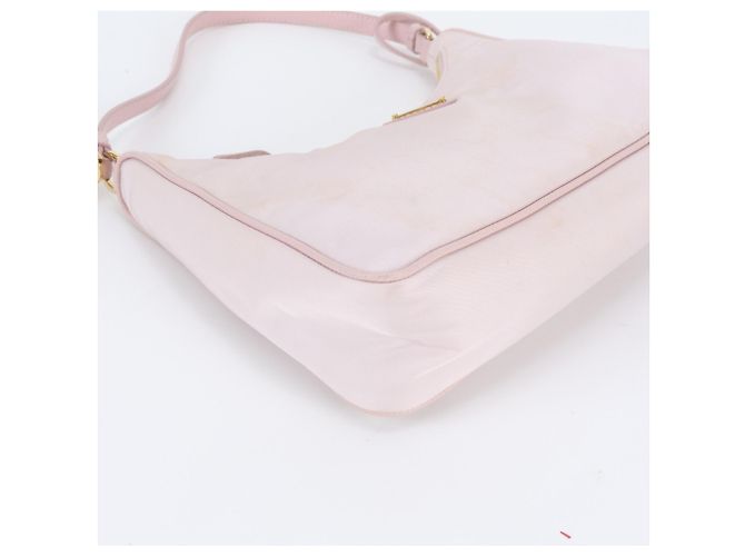 Borsa a mano in pelle e nylon Prada con logo triangolare - vista 4