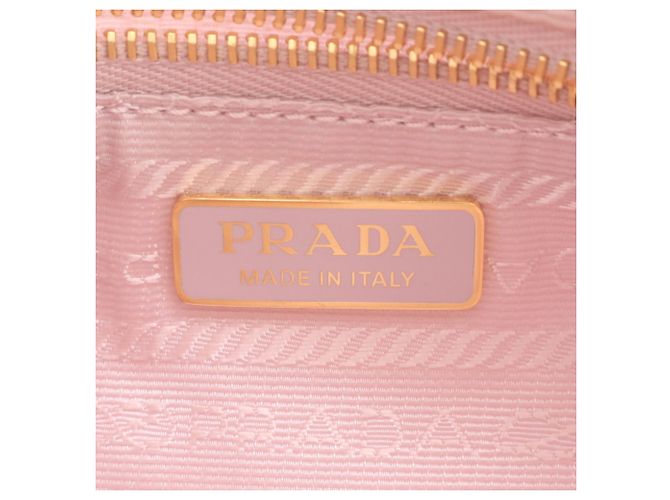 Borsa a mano in pelle e nylon Prada con logo triangolare - vista 8