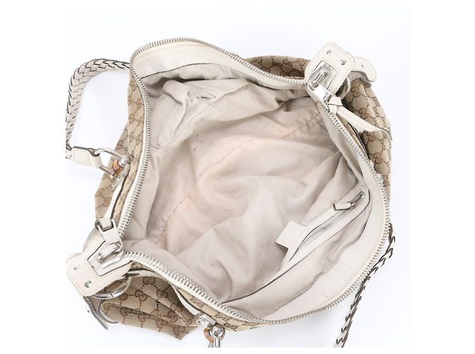 Gucci GG Canvas Bamboo Bar Ledertote - Ansicht 7