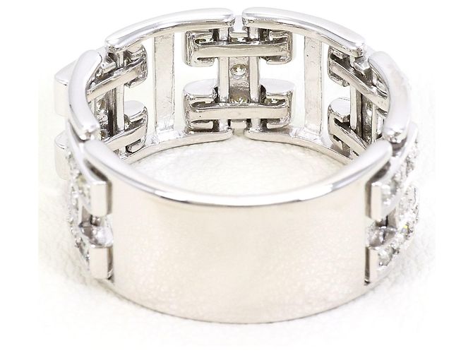 Autre Marque Ehering aus 18K Weißgold mit Diamant - Ansicht 4