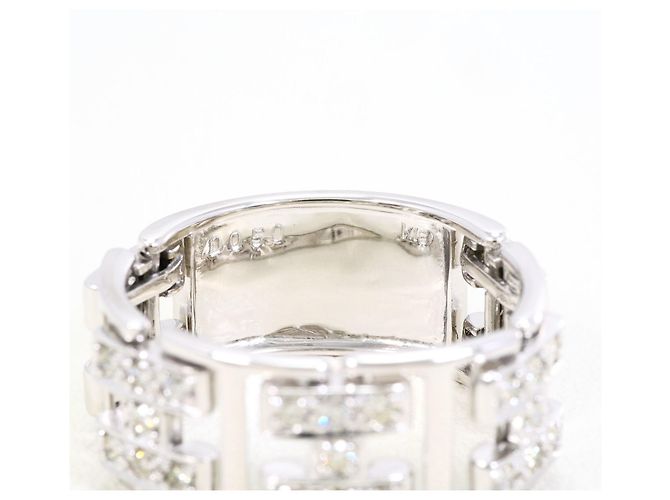 Autre Marque Ehering aus 18K Weißgold mit Diamant - Ansicht 5