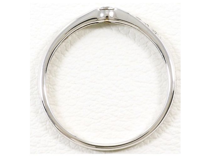 Autre Marque Ehering aus 14K Weißgold mit Diamant - Ansicht 2