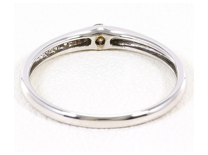 Autre Marque Ehering aus 14K Weißgold mit Diamant - Ansicht 3