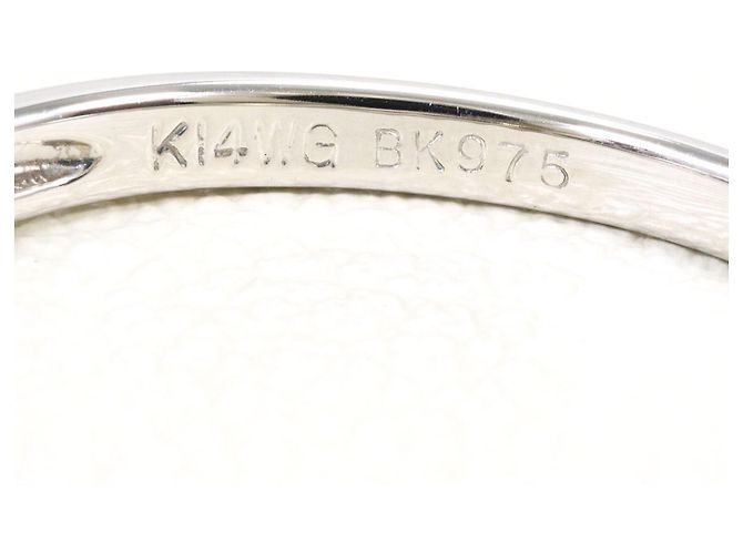Autre Marque Ehering aus 14K Weißgold mit Diamant - Ansicht 4