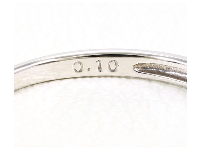Autre Marque Ehering aus 14K Weißgold mit Diamant - Ansicht 5