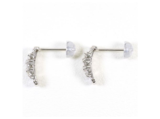 Autre Marque Platin-Steckohrringe mit Diamanten - Ansicht 2