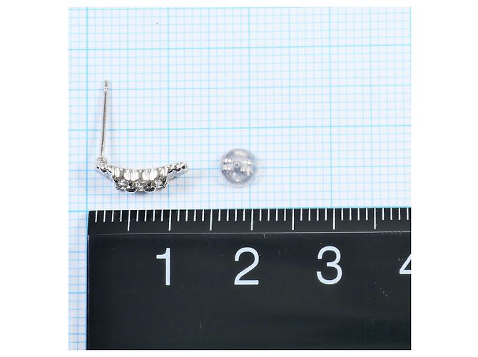 Autre Marque Platin-Steckohrringe mit Diamanten - Ansicht 3