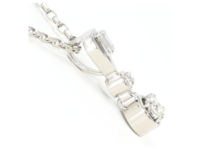 Autre Marque Platinhalskette mit Diamantanhänger - Ansicht 2