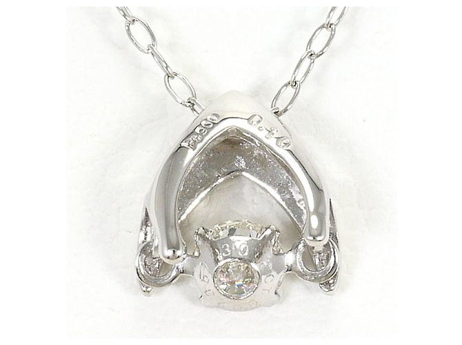 Autre Marque Platinhalskette mit Diamantanhänger - Ansicht 3