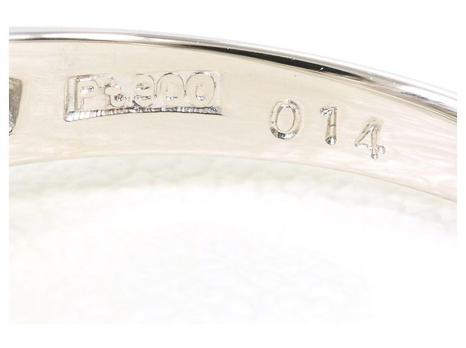 Autre Marque PT900 Platin-Bandring mit Diamant und Smaragd - Ansicht 4