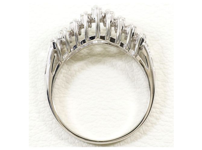 Autre Marque PT900 Platin Diamant Ehering - Ansicht 2