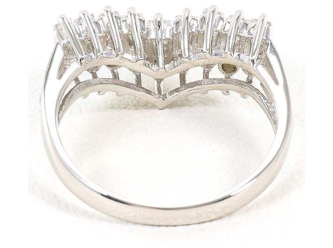 Autre Marque PT900 Platin Diamant Ehering - Ansicht 3