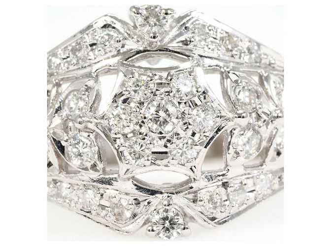 Autre Marque PT900 Platin-Ehering mit Diamant - Ansicht 2