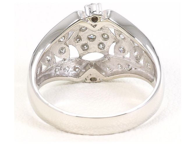 Autre Marque PT900 Platin-Ehering mit Diamant - Ansicht 4