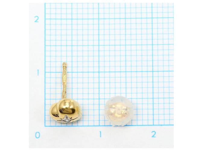 Autre Marque Eleganti orecchini a lobo in oro giallo 18K e diamanti - vista 3