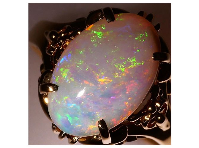 Autre Marque Ringband aus 18K Gelbgold mit Opal - Ansicht 2