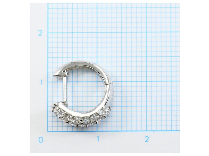 Autre Marque Gebrauchte PT900 Platin-Creolen mit Diamant - Ansicht 3