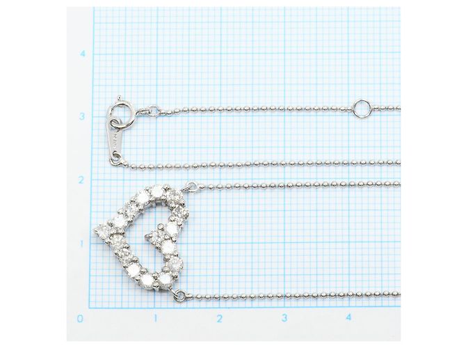 Autre Marque Platin-Diamant-Halskette - Ansicht 5