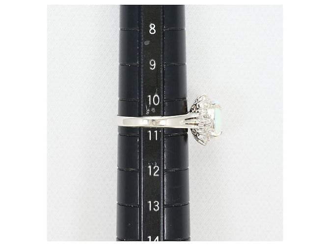 Autre Marque Platinbandring mit Opal und Diamant - Ansicht 7