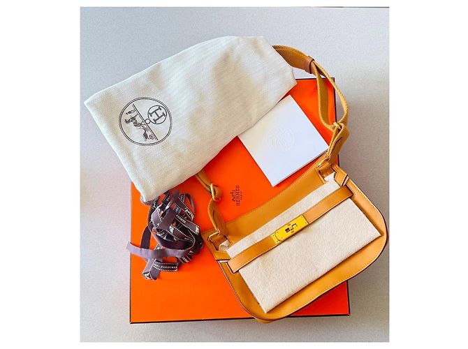 Jypsiere Borsa Hermès Jypsière mini in pelle Swift, sésame/caramel - vista 4
