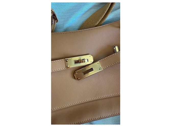 Jypsiere Borsa Hermès Jypsière mini in pelle Swift, sésame/caramel - vista 6