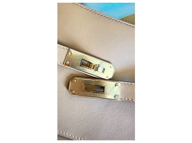 Jypsiere Borsa Hermès Jypsière mini in pelle Swift, sésame/caramel - vista 7