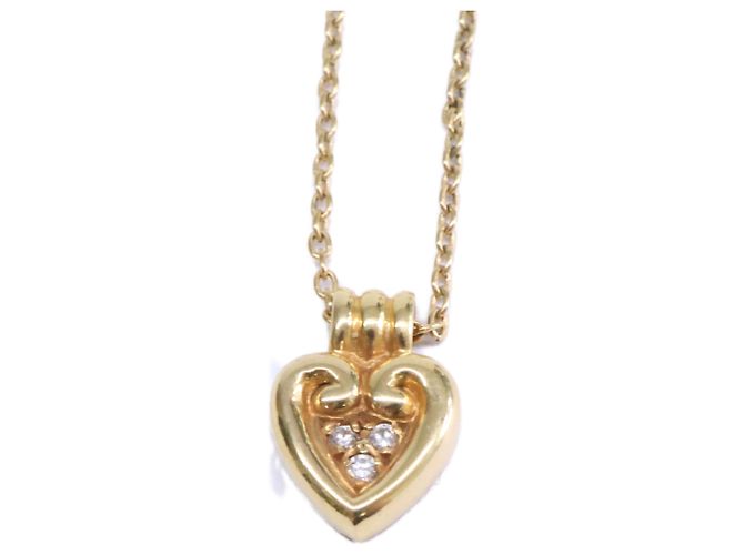 Collana con pendente a cuore in oro giallo e diamanti Christian Dior - vista 3