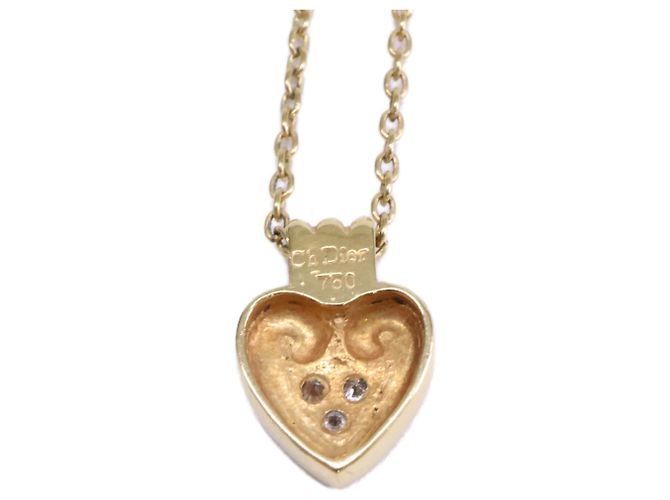 Collana con pendente a cuore in oro giallo e diamanti Christian Dior - vista 6