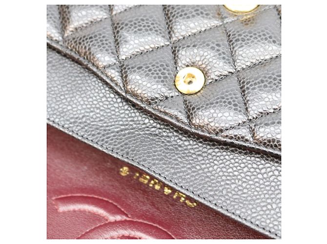 Borsa a tracolla Chanel Black Caviar Double Flap - vista 10