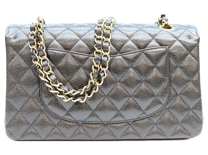 Borsa a tracolla Chanel Black Caviar Double Flap - vista 3