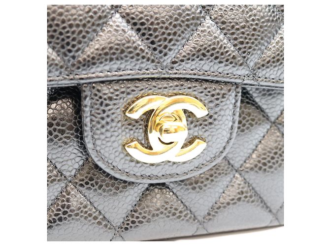 Borsa a tracolla Chanel Black Caviar Double Flap - vista 7