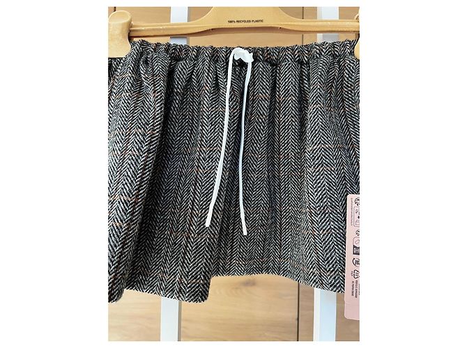 Miu Miu Falda Corta de Lana Espiga - vista 3