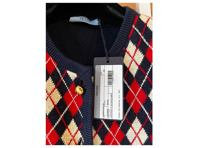 Prada Baumwoll-Cardigan mit Rautenmuster - Ansicht 3